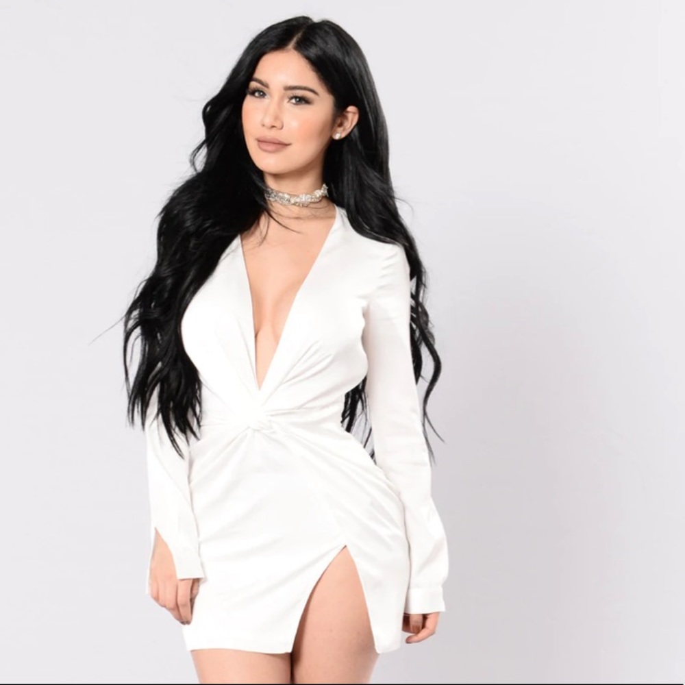 White fashionnova dress